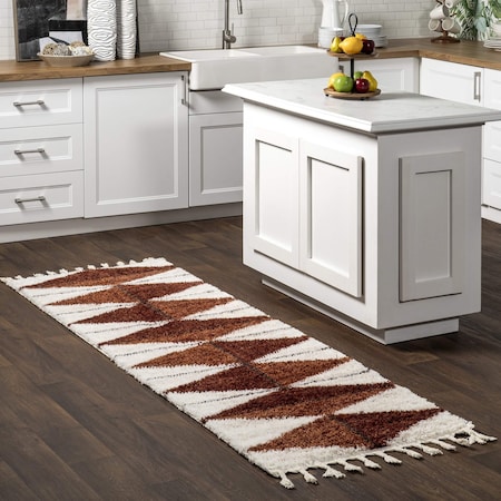 Nuloom Kali Shaggy Diamond Tassel Area Rug 2ft 8in x 8ft OZFG10A-2808